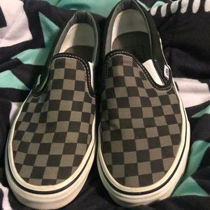 Black/grey checkered vans